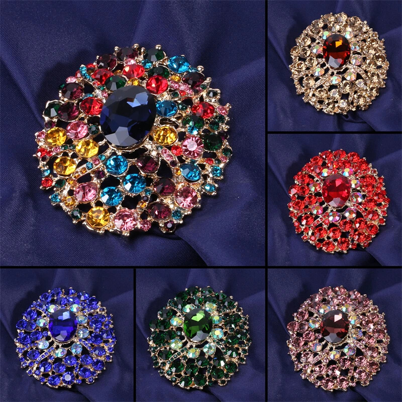 High-grade Atmospheric Crystal Brooch Female Coat Accessories Brooches Pins
