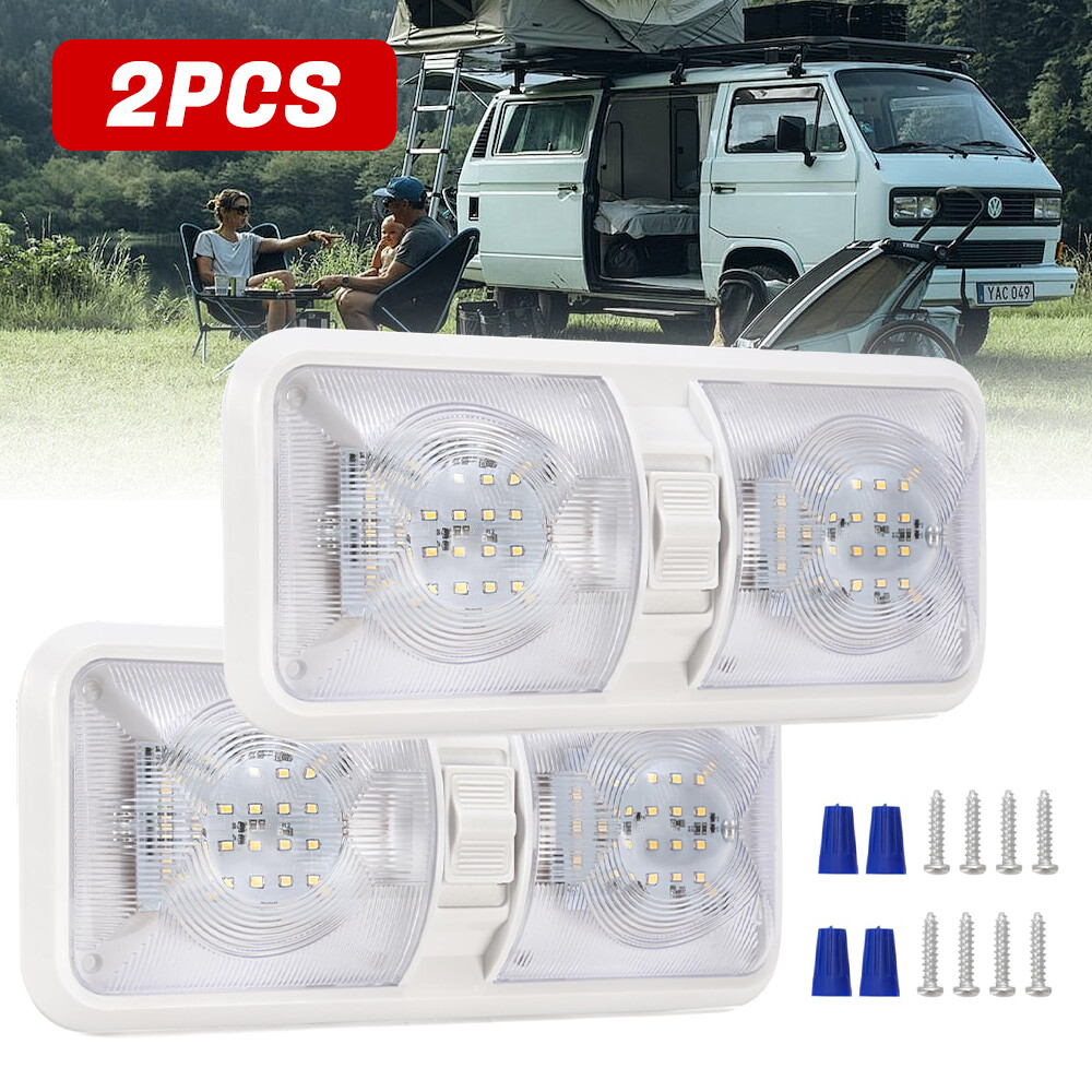 2Pack 12V LED RV Ceiling Dome Light RV Interior Lighting for Trailer Camper Boat