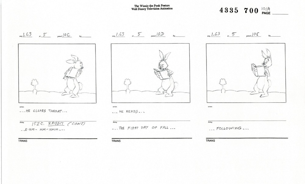 Winnie the Pooh Grand Adventure Disney Production Original SB Drawings 1997 6316