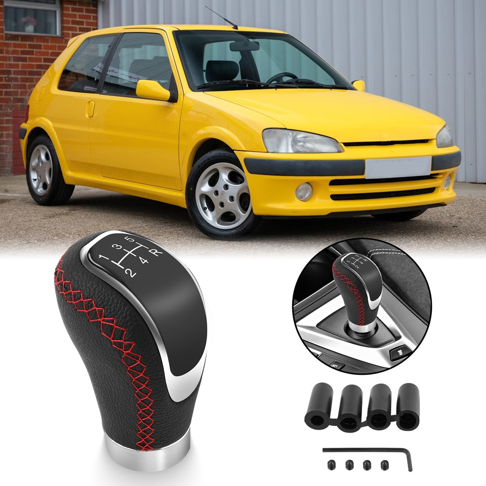 Manual Gear Stick Shift Knob Shifter Lever Head Leather For Peugeot 106 107 205