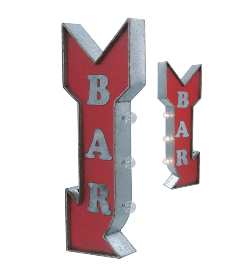Double-Sided Metal Bar Marquee Light for Garage, Game Room, or Man Cave Decor