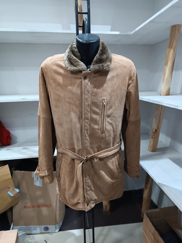 Real Leather Jacket Genuine Leather Used Man Size L Brown XYR365L