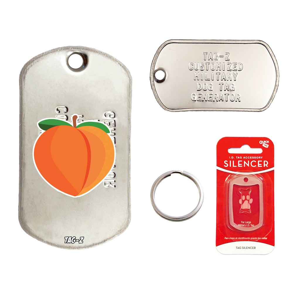 PEACH - CUSTOM EMBOSSED PET TAG - MILITARY - Tag-Z Dog Tags