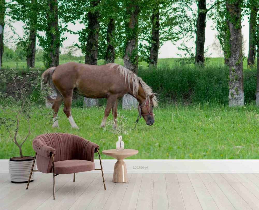 3D Forest Meadow Horse Landscape Wall Murals Wallpaper Murals Wall Sticker 2