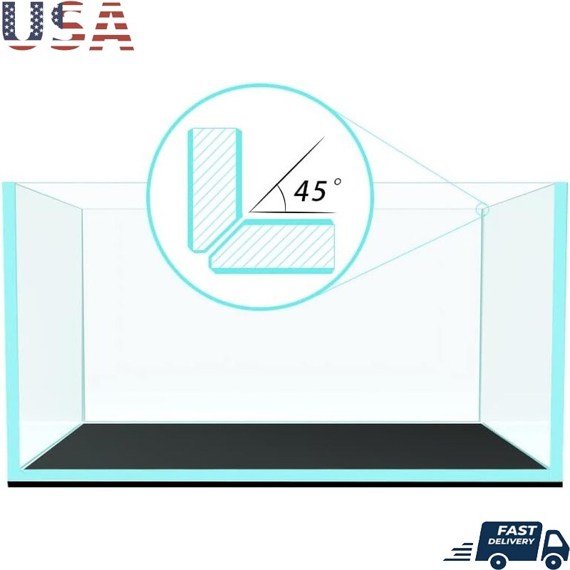 Rimless Low Iron Ultra White Aquascape Fish Tank with Mitered Edges and Foam Mat