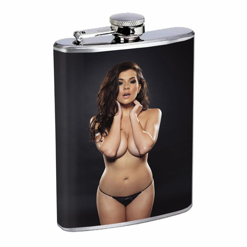 British UK Pin Up Girls D7 Flask 8oz Stainless Steel Hip Drinking Whiskey