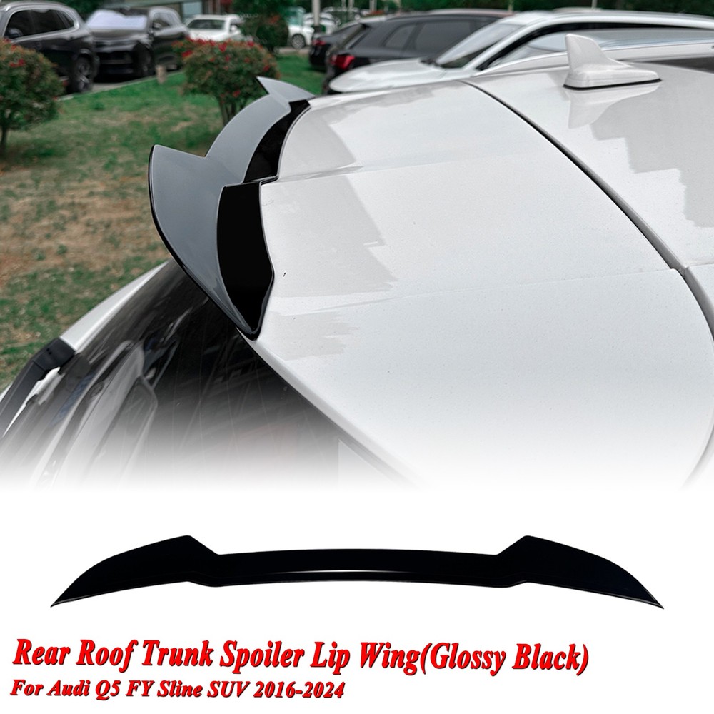 Rear Trunk Roof Spoiler Wing Kit For Audi Q5 FY Sline SUV 2016-2024 Black New