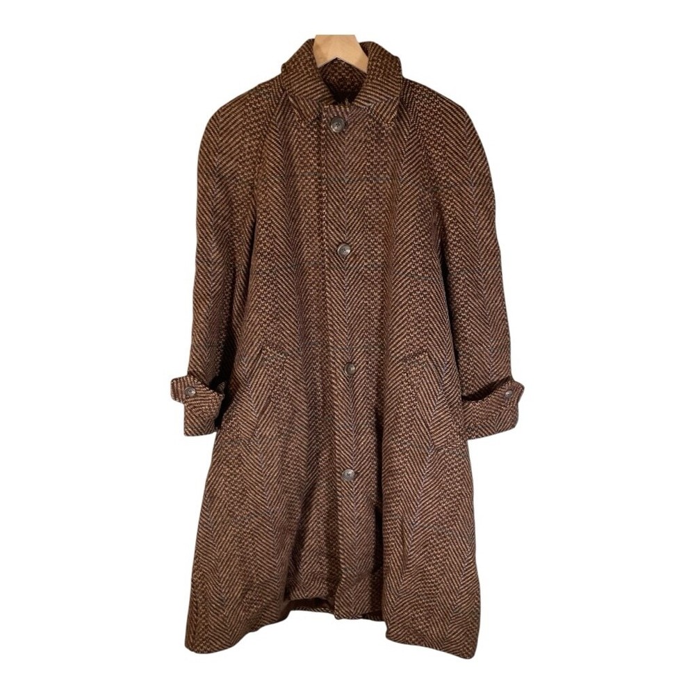 Ralph Lauren Pea Coat Size 4 Brown Wool Winter Heavyweight Warm Button Dress