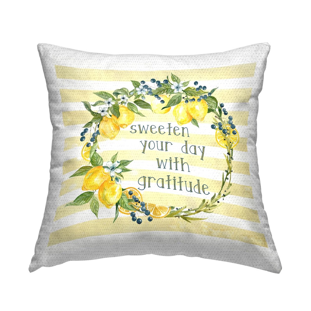 Brighten Your Outdoor Space with Yellow 18x18 Printed Sweeten Your Day Pillow
