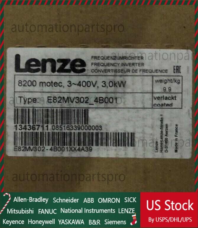 E82MV302-4B001 1PCS NEW LENZE INVERTER 8200 Motec 3.0kW E82MV302-4B001
