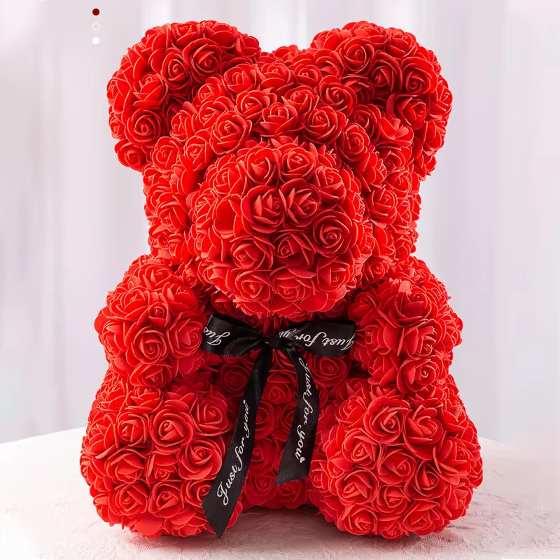 Valentines Day Gift Red Rose Teddy Bear - Multiple Colors-image