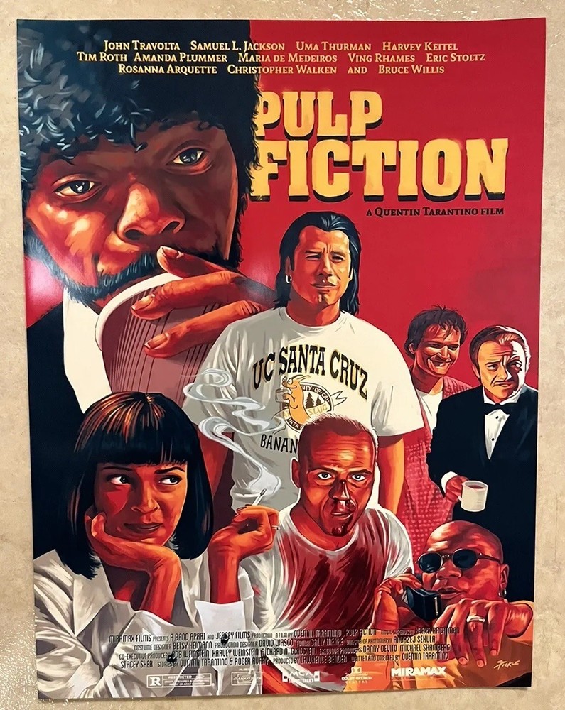 Impresión de póster de película Pulp Fiction 12x16 ✅ Arte decorativo de pared ✅ Película clásica de culto