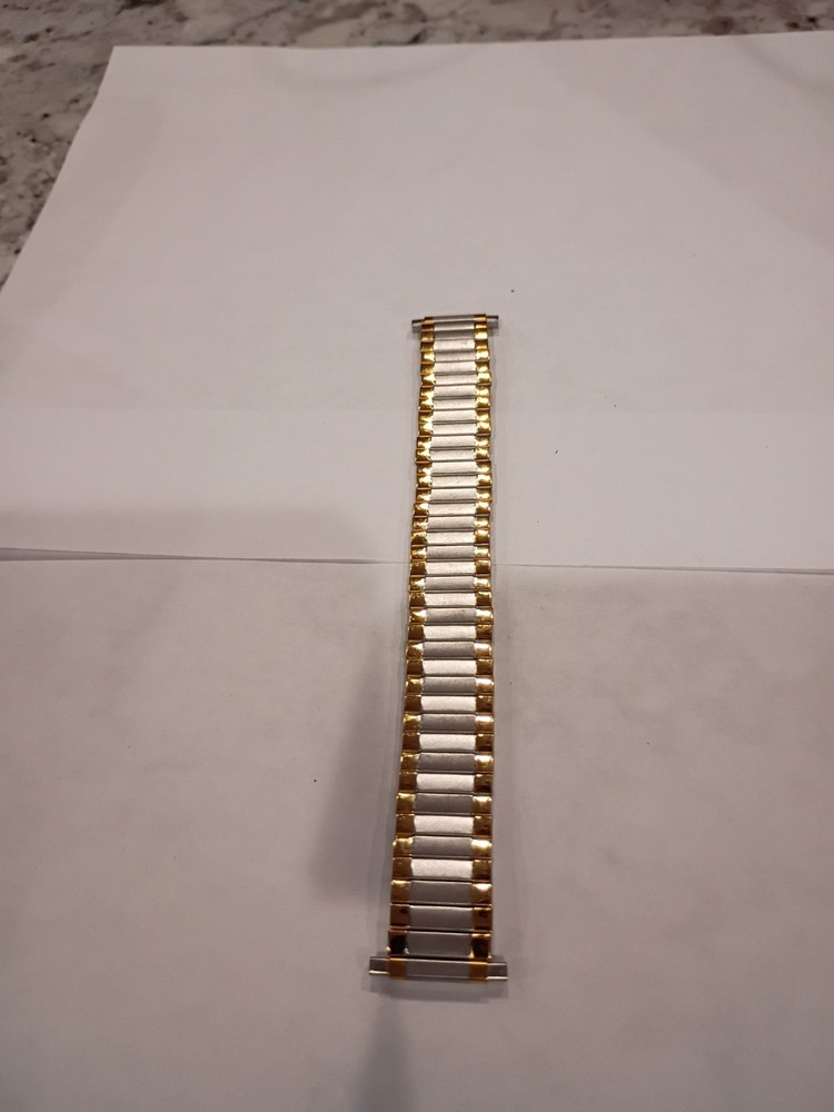 Speidel men's 16mm 17mm 18mm 19mm st. steel gold tone stretch watch band