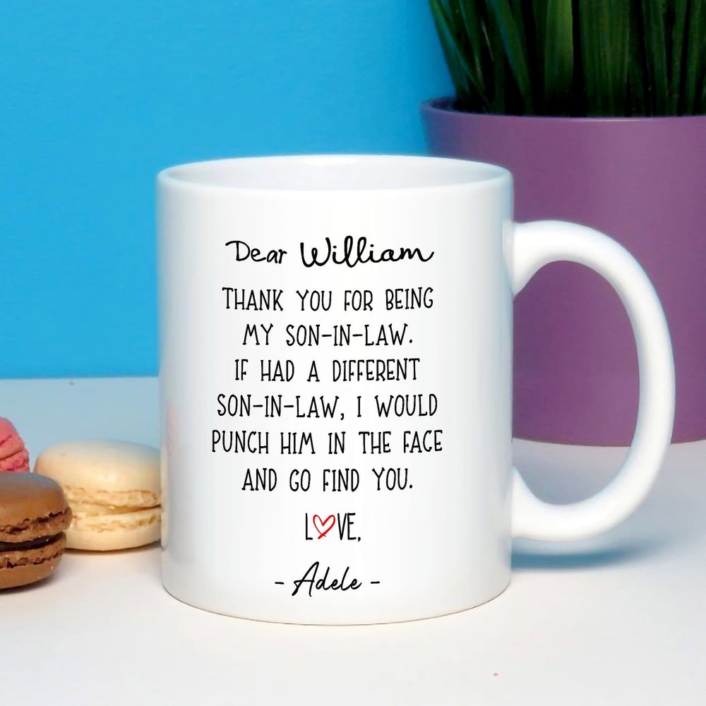 Personalized Son In Law From Mother In Law Mug Mother In Law To Son In Law Mug