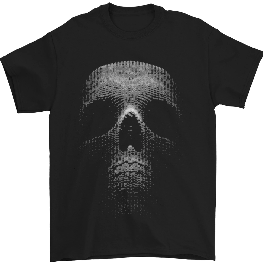 Skull Made of Circles Mens T-Shirt 100% Cotton
