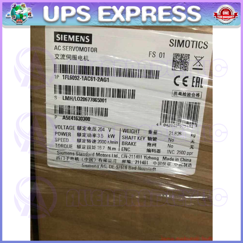1FL6092-1AC61-2AG1 Siemens Servo Motor Expedited Shipping  GQZ1