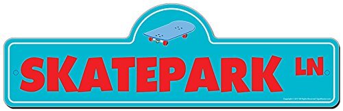 Skatepark Street Sign | Indoor/Outdoor | Funny Home Decor for Garages, Living...