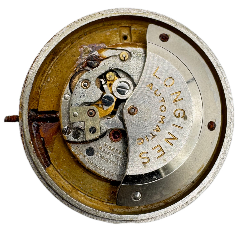 Vintage 30mm Longines Silver Automatic Men's Wristwatch Movement 19 A Swiss