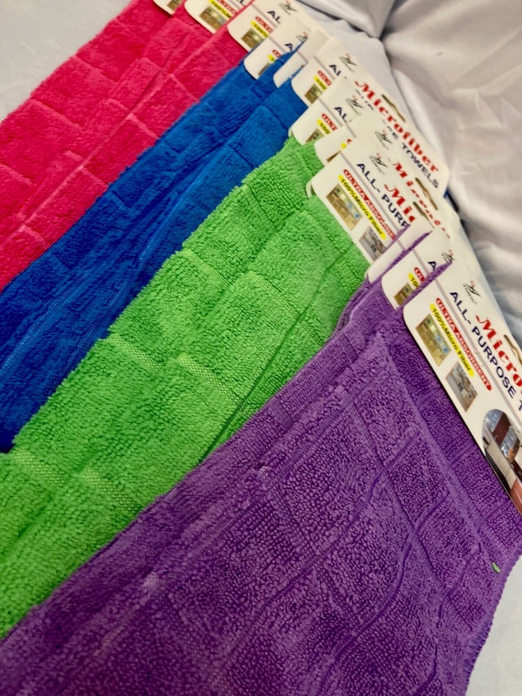15-Pack Multicolor Microfiber Cleaning Towels 12x16 Medium Size