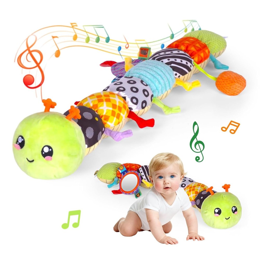 Baby Girls Toys 0-6 Month Music Animal Stuffed Caterpillar Toy for Infant 0-3 3-