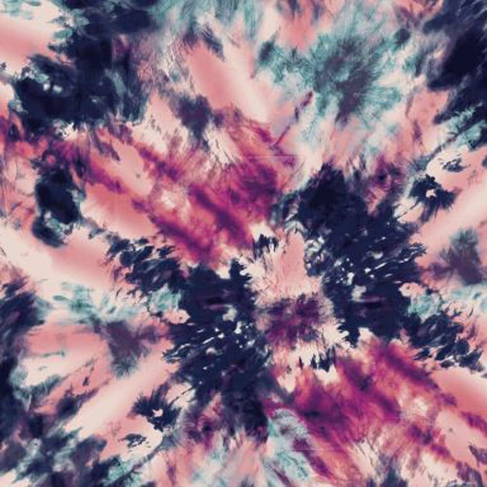 Printed DTY 92% Polyester 8% Spandex Brushed Fabric - Navy Rose Tan - 2 Yards