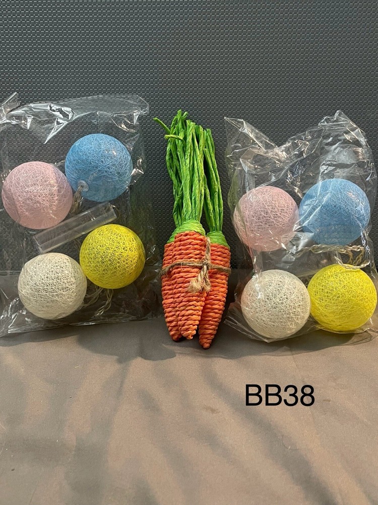 Seasonal Decor Easter Items 2 Colorful Lights And Carrot Craft Decorations-image