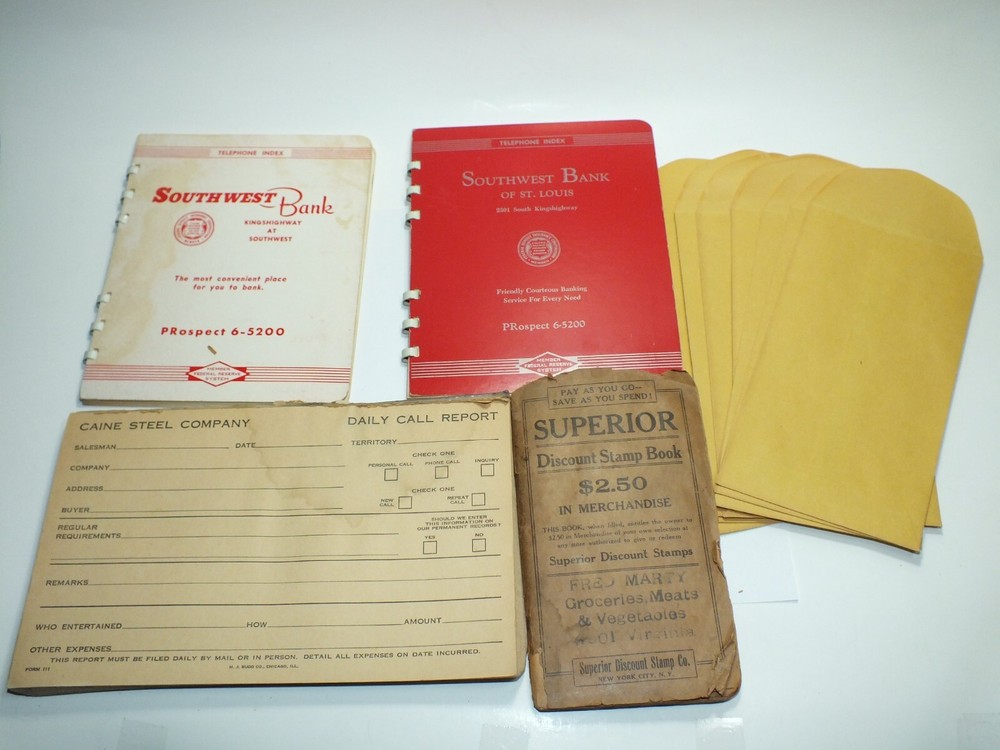 Vintage Ephemera For Junk Journals Stamp Book Address Bank Envelopes Sales E74