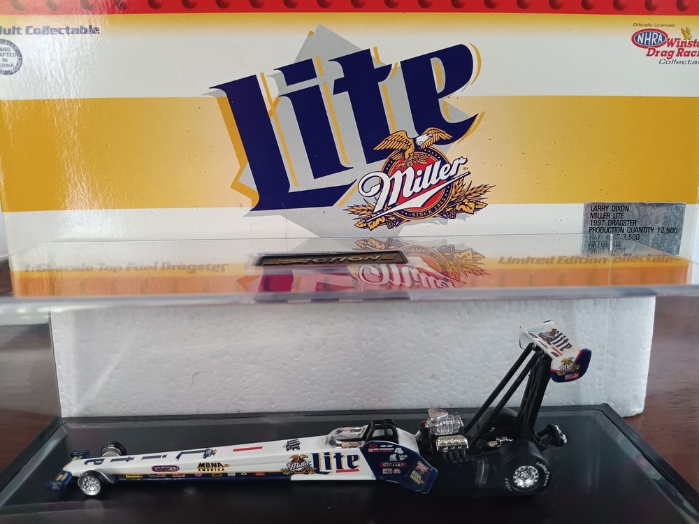 Vintage NHRA Larry Dixon Miller Lite 1997 Top Fuel Dragster 1:64 With Case