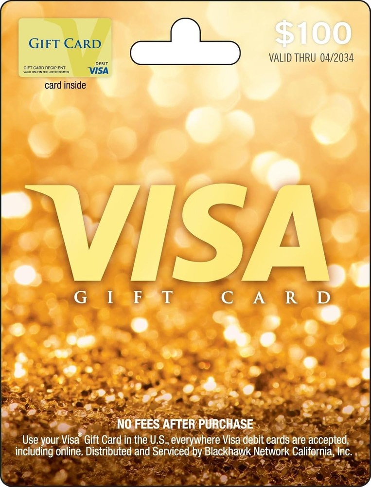 Visa $100 Gift Card Pre Paid Card ZERO CARD FEE ADDED, INSTANT DELIVERY ELIGIBLE