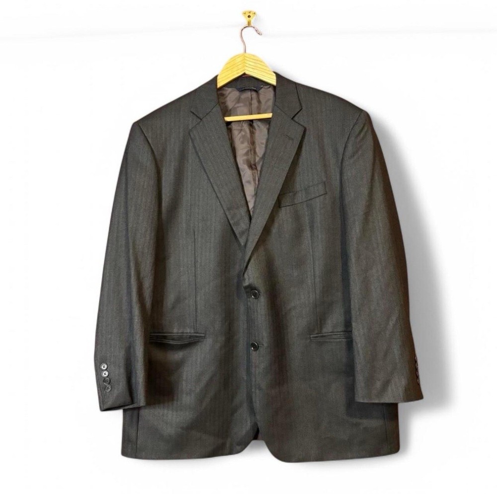 Brooks Brothers 1818 Madison Wool Suit 46R Charcoal Gray Pinstripe 2-Piece