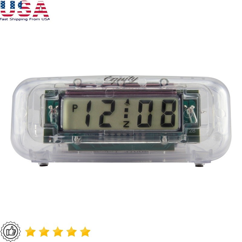 Compact Battery-Powered LCD Travel Alarm Clock with Snooze & Backlight