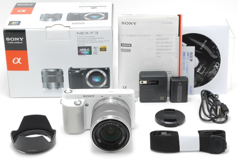 [Unused in/Box] SONY Alpha NEX-F3 Digital Camera w/ 18-55mm Lens Kit From Japan