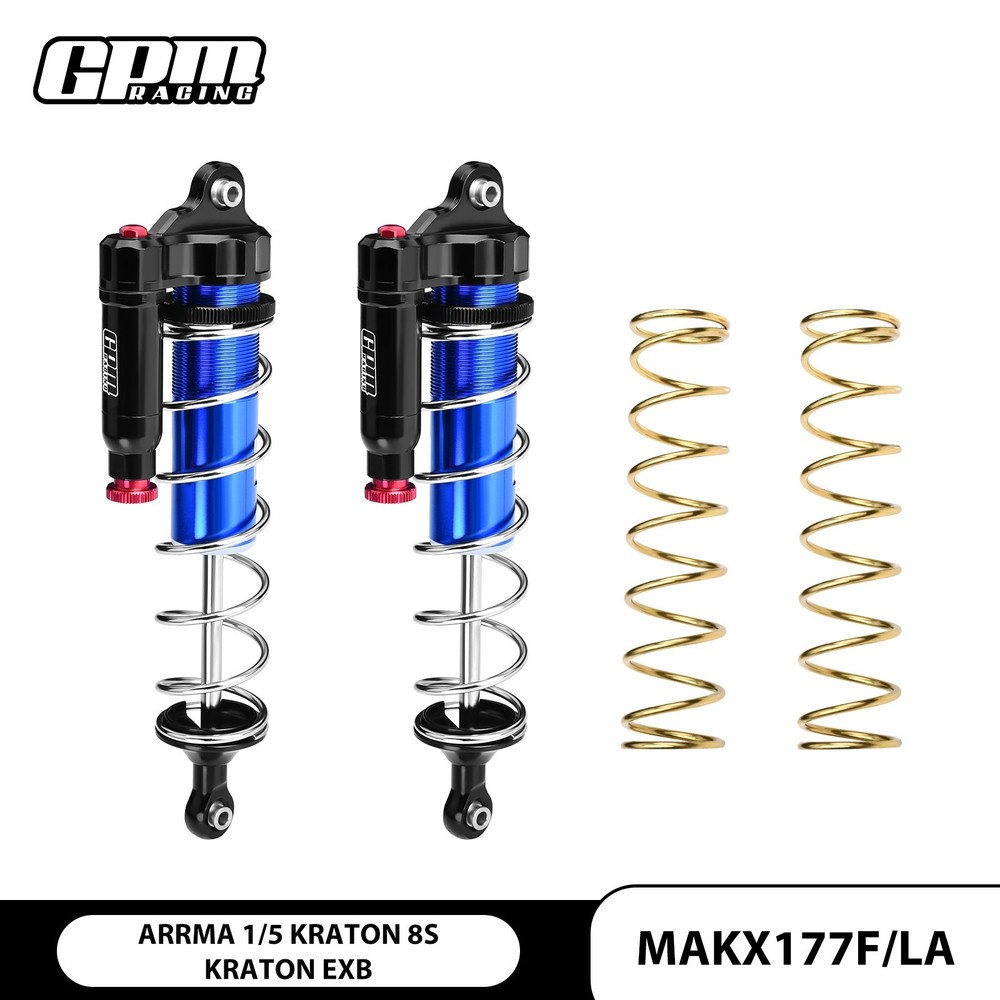 GPM Alu Front L-Shape Piggy Back Adjust Spring Dampers 177mm ARRMA 1/5 Kraton 8S