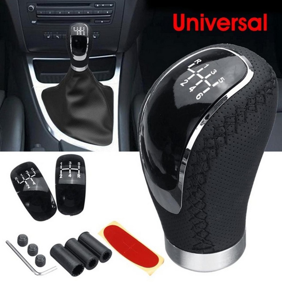 Universal 5/6 Speed Leather Car Manual Gear Stick Shift Knob Shifter Lever Head