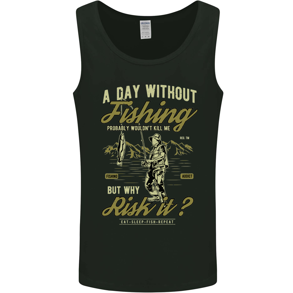 A Day Without Fishing Funny Fisherman Mens Vest Tank Top
