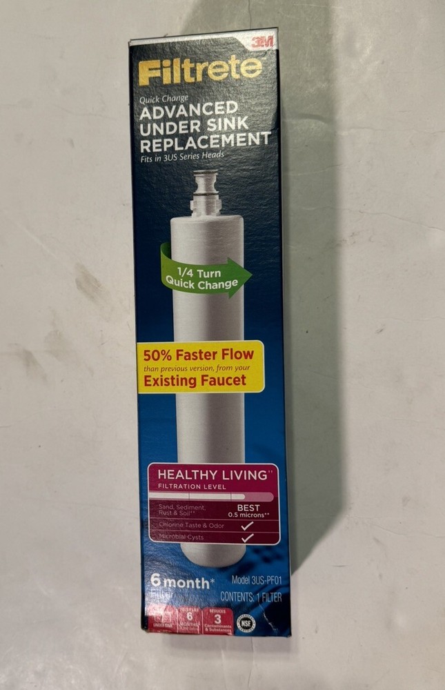 3M Filtrate Quick Change Advanced Under Sink Replacement Filter New &&&