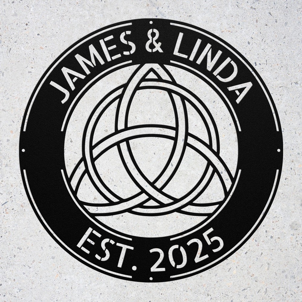 Personalized Celtic Knot Metal Art: Couple Names Wall Decor, Gift for Loved Ones