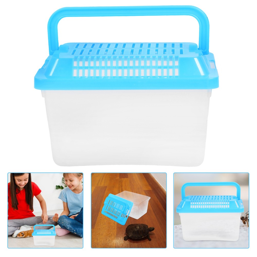 Small Plastic Reptile Transport Box for Fish Turtles Glass Aquarium Carrier