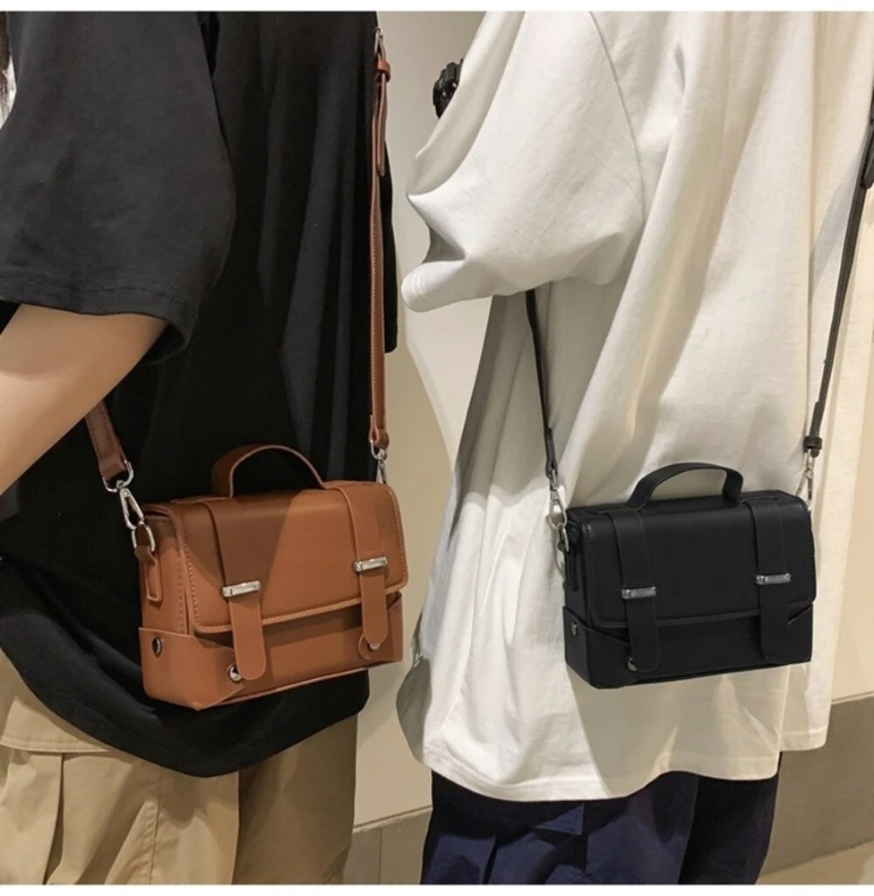 Minimalist Solid Color Crossbody Shoulder Bag for Men and Women  
