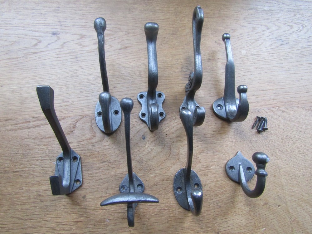Rustic iron coat hook old English vintage style Victorian retro hanging peg