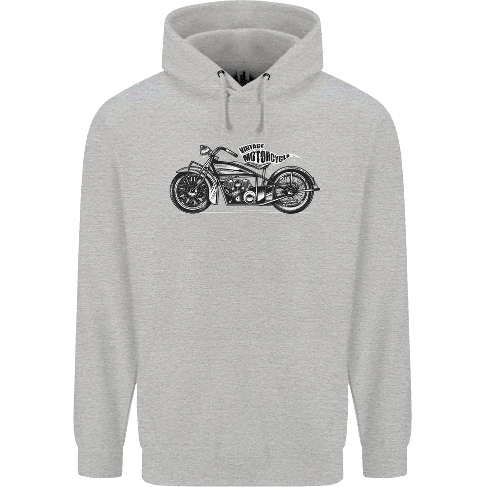 Vintage Motorcycle Custom Chopper Biker Mens 80% Cotton Hoodie