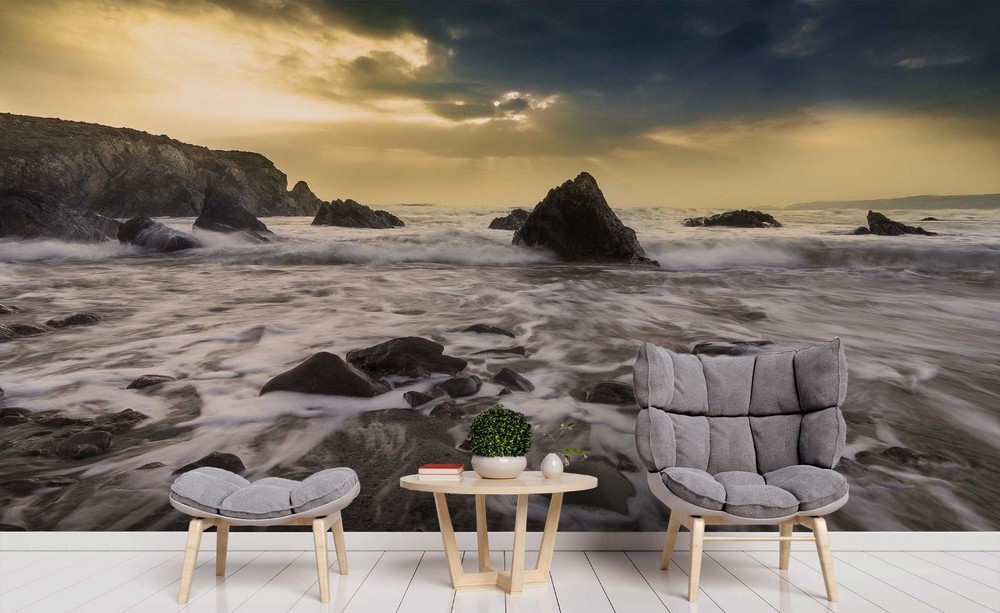 3D Sky Sea Rocks Landscape Wall Murals Wallpaper Murals Wall Sticker