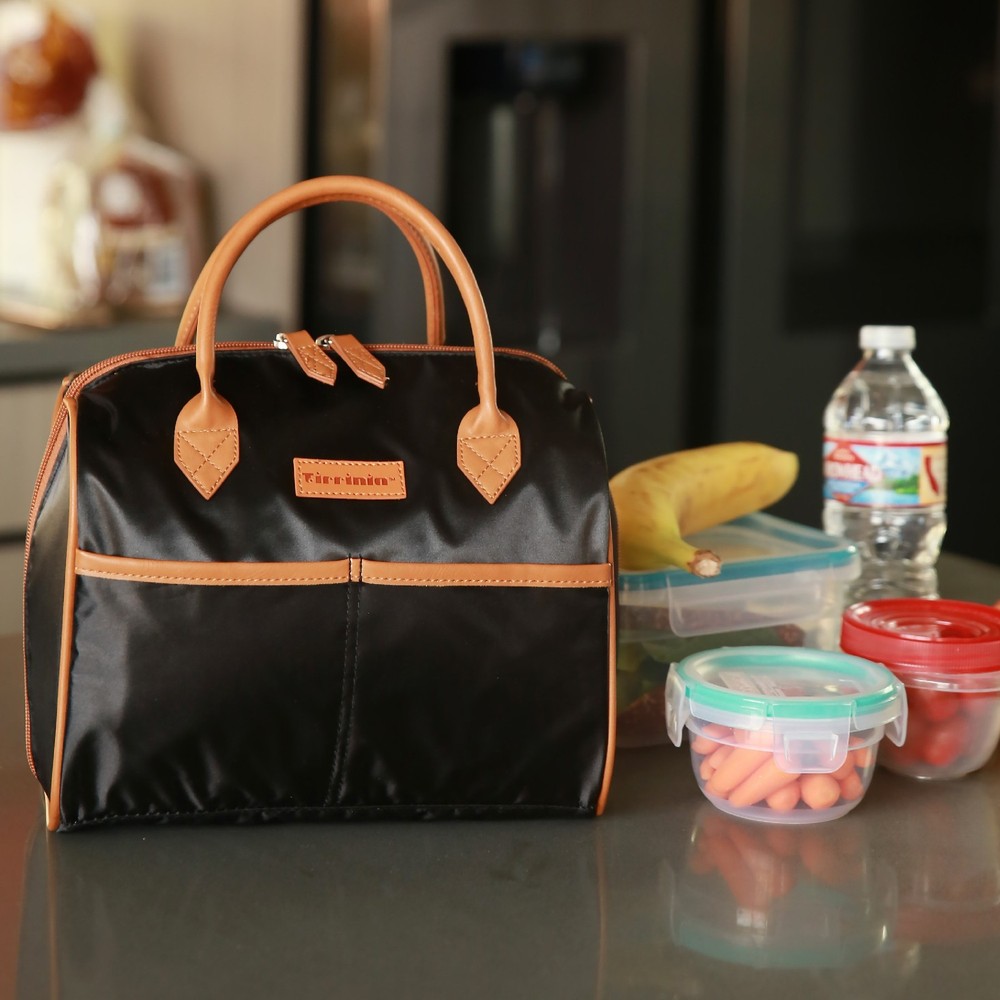 Insulated Lunch Bag for Adults with Thermos Hot Cold Food Tote