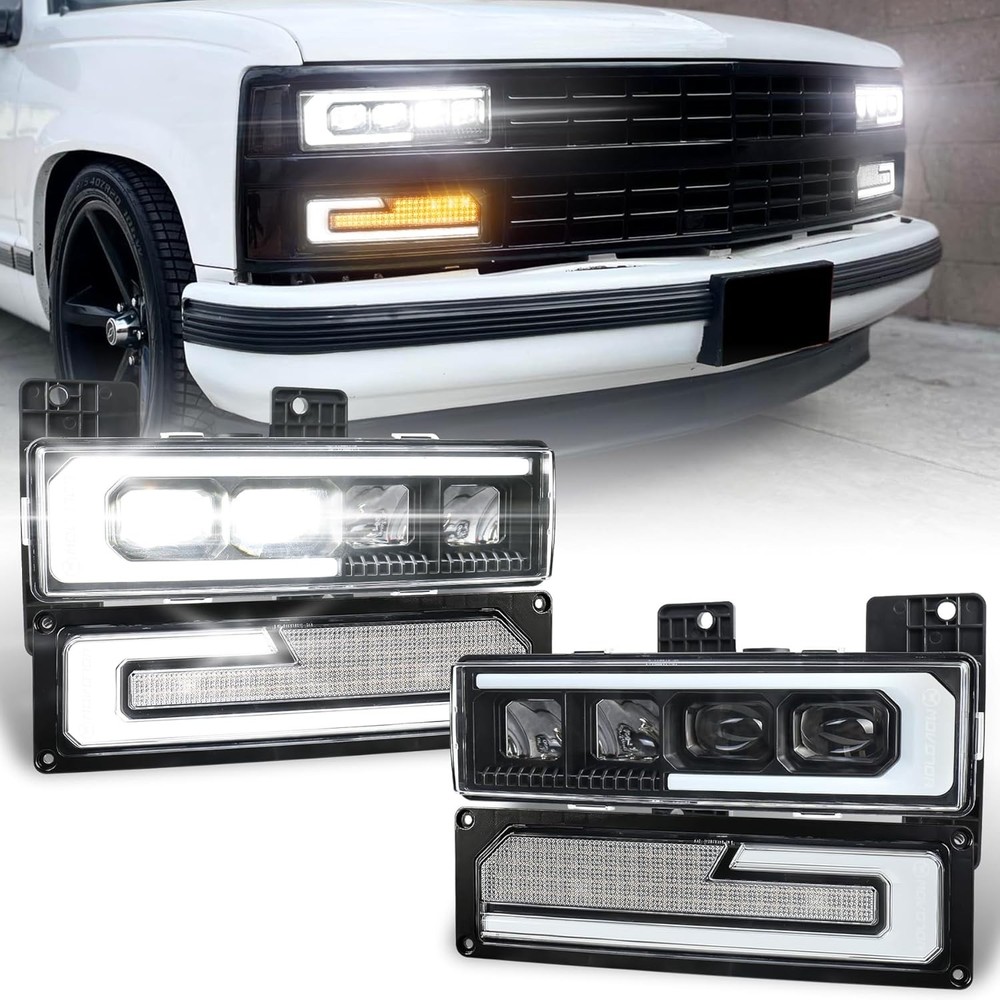 LED Headlight Assembly 500% Bright Anti-glare Headlights with Welcome White
