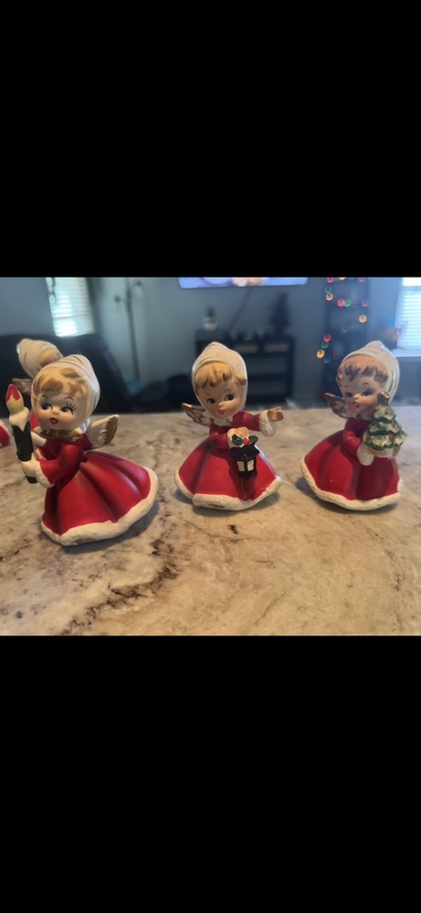 3 Rare Napco Vintage Mid-Century Modern Christmas Figurines - Perfect Condition!