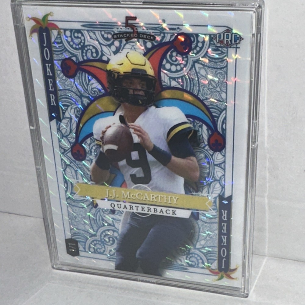 J J McCarthy 1/1  Wild Card SP Promo 5 Card Draw Stacked Deck Joker White/White