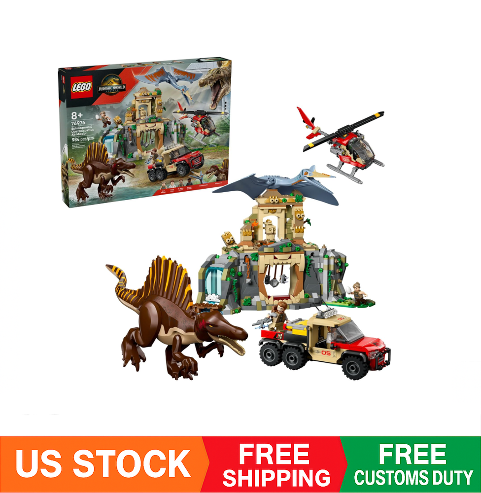 LEGO Jurassic World Spinosaurus & Quetzalcoatlus Air Mission Building Set 76976