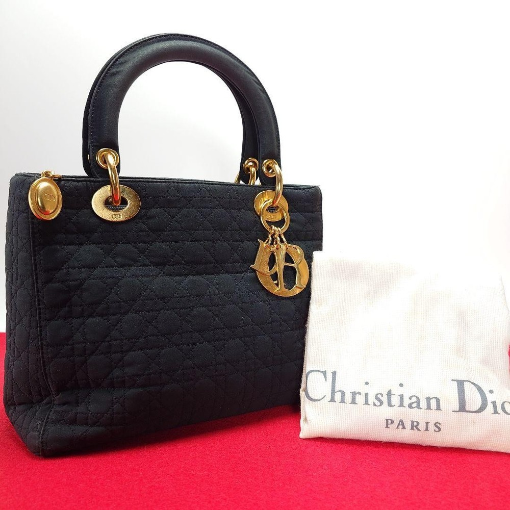 Dior Lady Canage Nylon Handbag Black