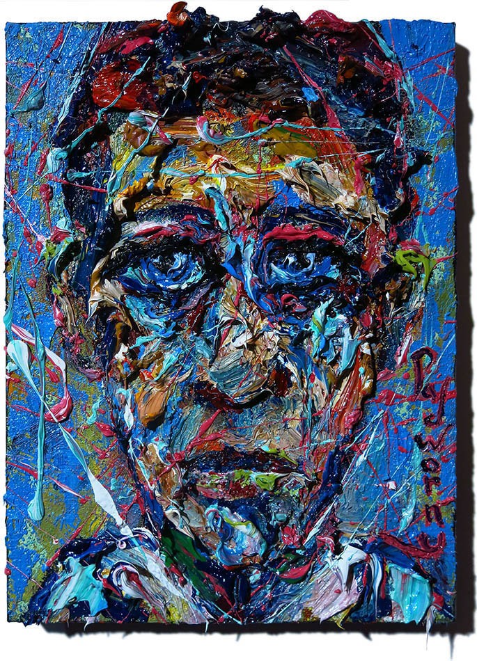 ABSTRACT IMPASTO EXPRESSIONIST POP BUY ORIGINAL OIL PAINTING ART SIGNED PORTRAIT