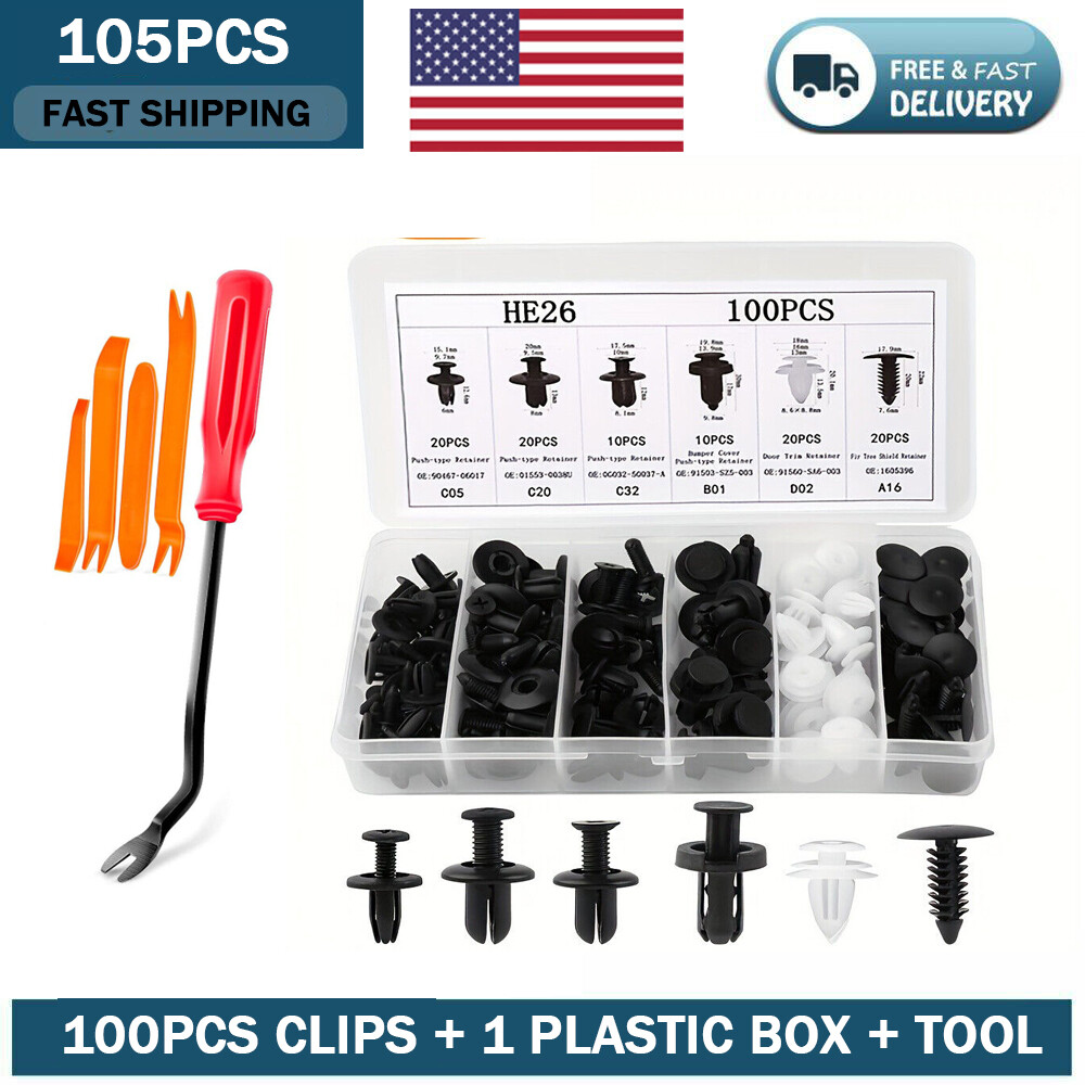 105x Bumper Fender Liner Push Type Retainer Clips Fixing Fastener Kit for Dodge